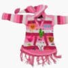 Rosafarbiger Kinderponcho Gr. 74-80 Variante 1