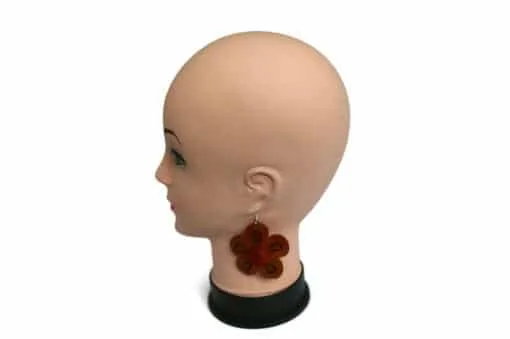 ohrringe kokos blume braun rot muster2
