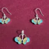 Set Silber-Ohrringe mit Anhänger Schmetterling