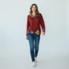 Alpaka Damenpullover Collos aus Baby Alpakawolle weinrot