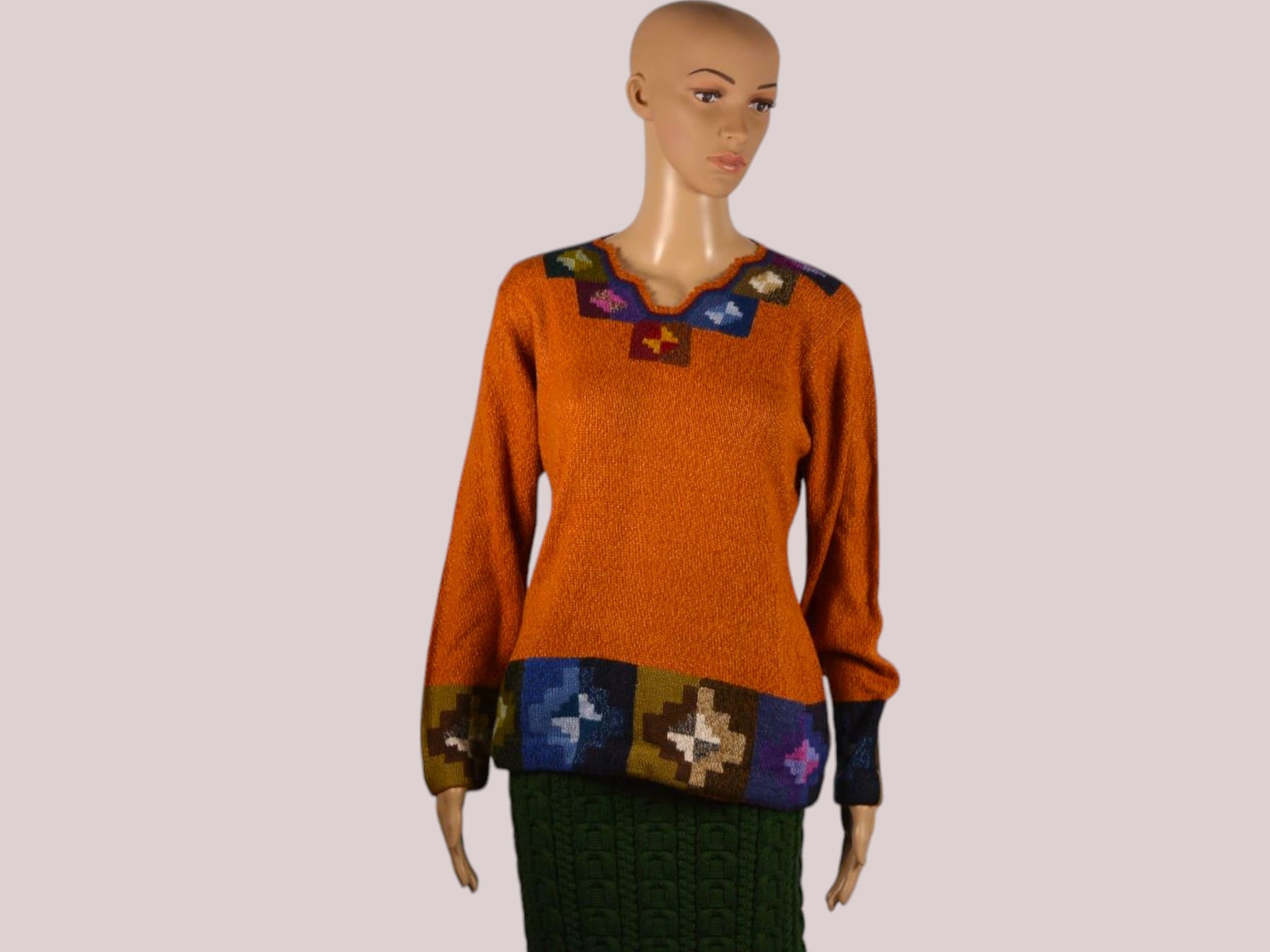 Alpaka Pullover für Damen Collos orange L Alpaka Pullover für Damen Collos orange L