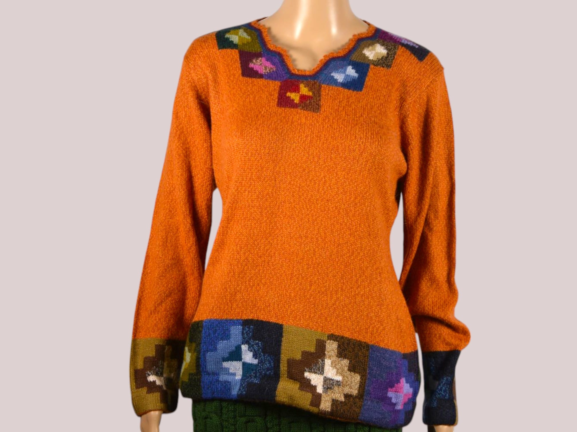 Alpaka Pullover für Damen Collos orange L Alpaka Pullover für Damen Collos orange L