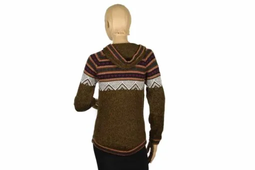 Alpaka Pullover Atahualpa mit Kapuze braun (M)