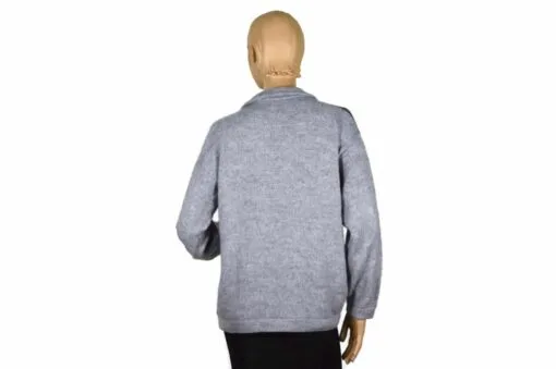 Alpaka Pullover Karo grau (M) mit Kragen