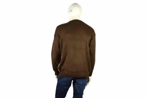 Alpaka Pullover Karo braun (L)