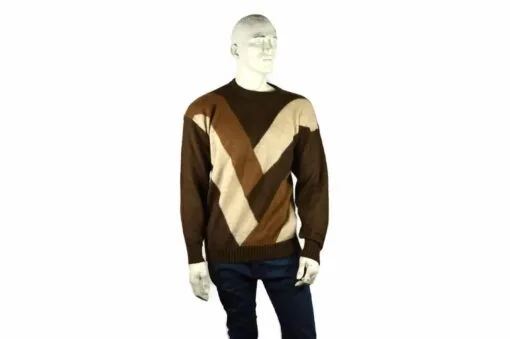 Alpaka Pullover Karo braun (L)