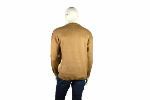 Alpaka Pullover Karo hellbraun (L)