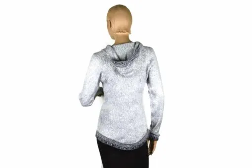 Alpaka Pullover Shakira grau-dunkelgrau (L) mit Kapuze