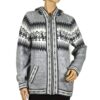 Alpaka Strickjacke Kapuze grau (M)