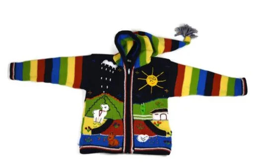 Bunte Strickjacke für Kinder (Gr 110-116)