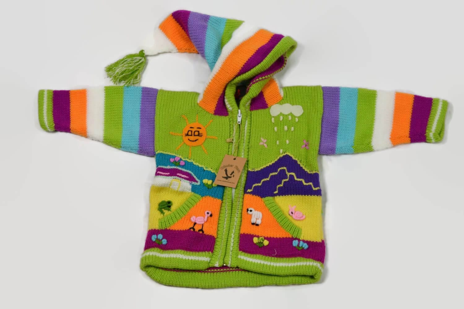 Kinderstrickjacke Grüne Wiese Gr. 86-92 Variante 1 Kinderstrickjacke Grüne Wiese Gr. 86-92 Variante 1