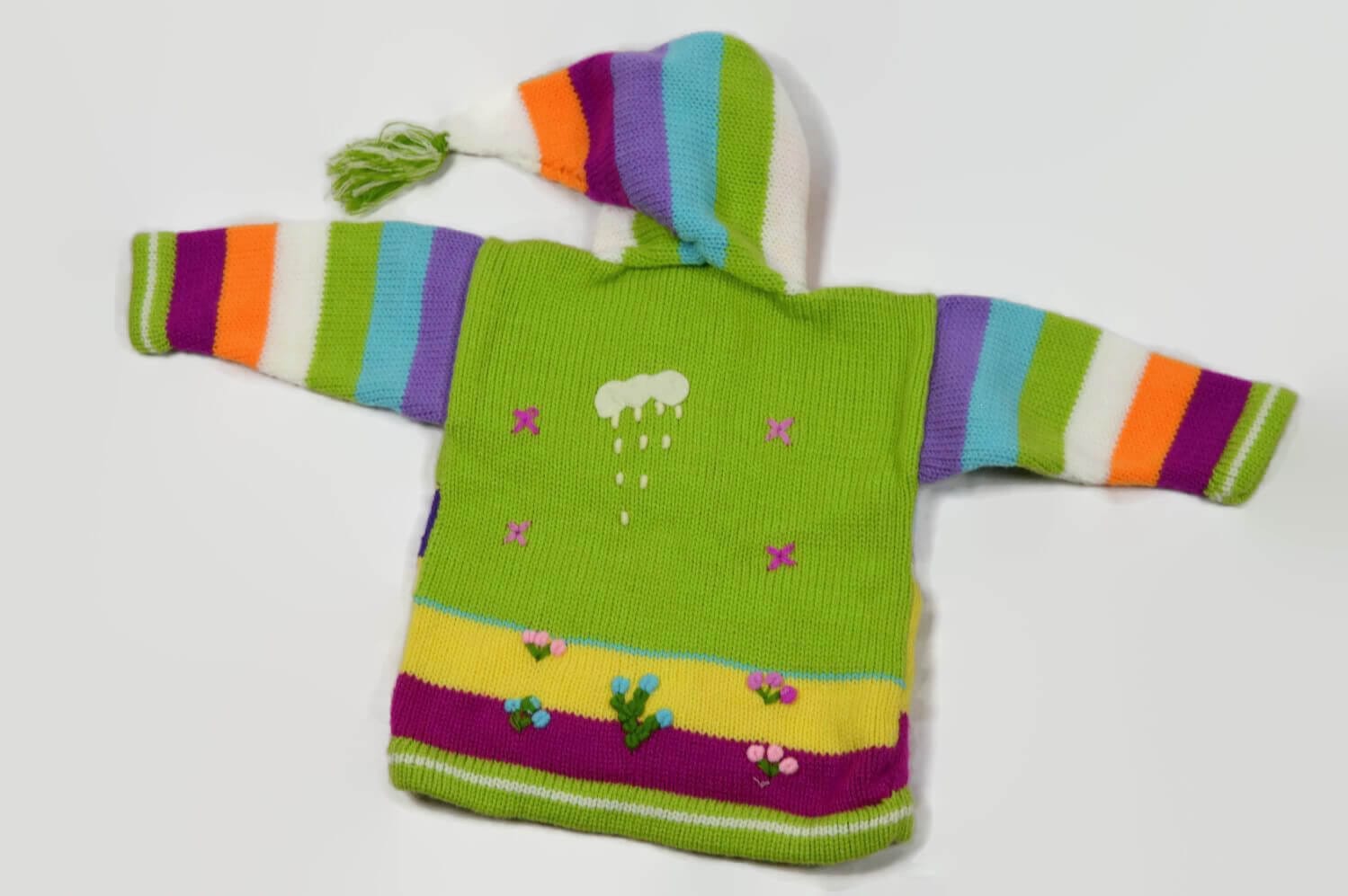 Kinderstrickjacke Grüne Wiese Gr. 86-92 Variante 1 Kinderstrickjacke Grüne Wiese Gr. 86-92 Variante 1