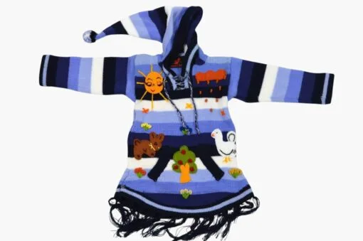 Kinderponcho Himmelblau gr. 86-92 Variante 1