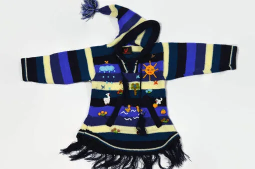Kinderponcho Himmelblau gr. 86-92 Variante 3