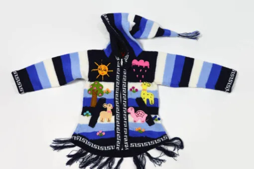 Kinderponcho Himmelblau gr. 86-92 Variante 5