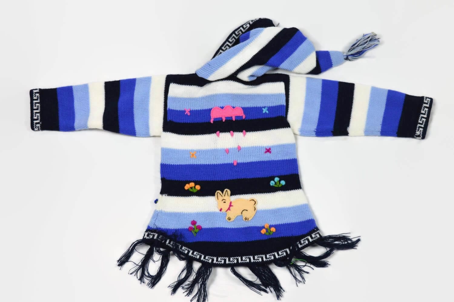 Kinderponcho Himmelblau gr. 86-92 Variante 5 Kinderponcho Himmelblau gr. 86-92 Variante 5