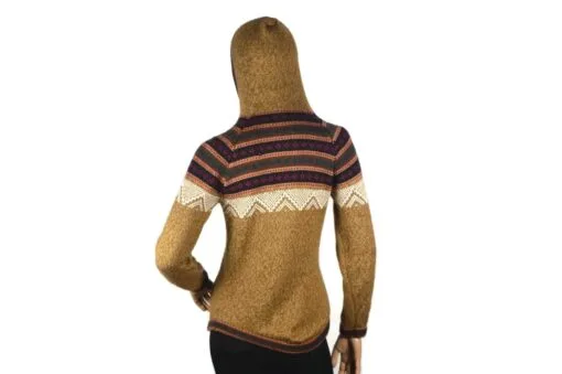 Alpaka Pullover Atahualpa mit Kapuze hellbraun