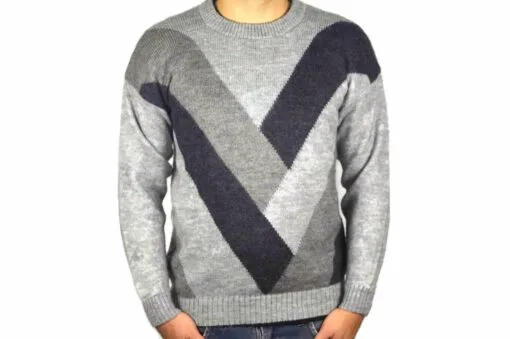 Alpaka Pullover Karo grau