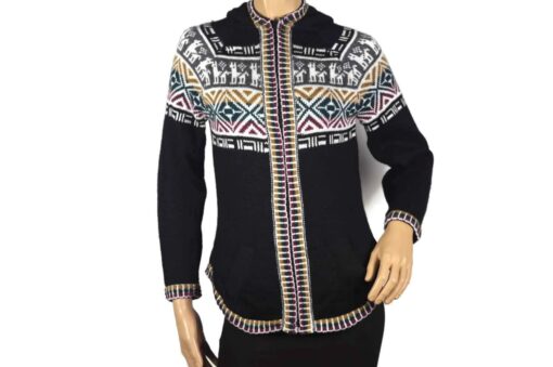 Alpaka Strickjacke schwarz