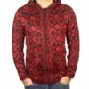 Alpaka Strickjacke Andenkreuz rot-schwarz