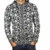 Alpaka Strickjacke Andenkreuz weiß-schwarz