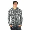 Alpaka Strickjacke Andenkreuz weiß-schwarz
