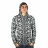 Alpaka Strickjacke Andenkreuz weiß-schwarz