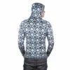 Alpaka Strickjacke Andenkreuz weiß-blau
