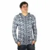 Alpaka Strickjacke Andenkreuz weiß-blau