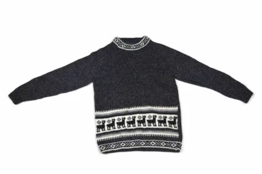Alpaka Pullover Kinder Llamita Dunkelrau