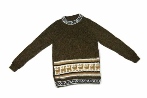 Alpaka Pullover Kinder Llamita Braun
