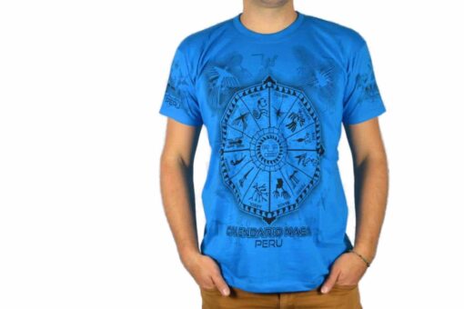 Nasca Kalendar T-Shirt blau