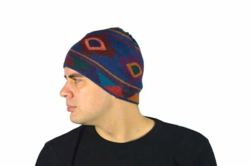 Alpaka Mützer Chakana dunkelblau