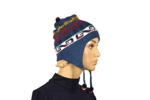 Alpaka Mütze Classico Blau Modell 2