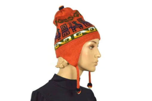 Alpaka Mütze Classico Orange Modell 2