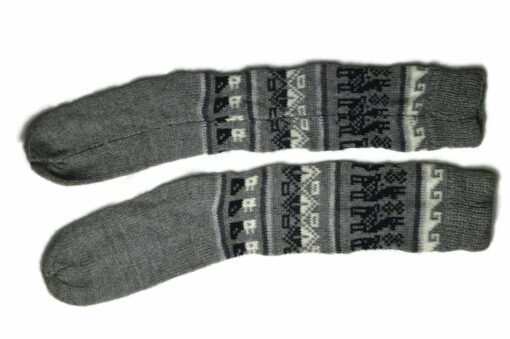 Bunten Alpaka Socken dunkelgrau