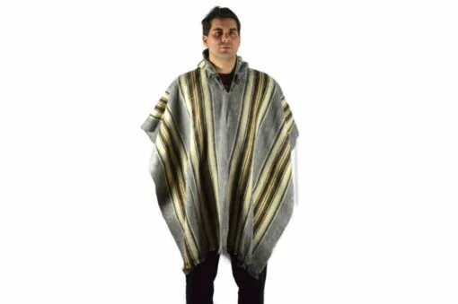 Poncho aus Schurwolle grau