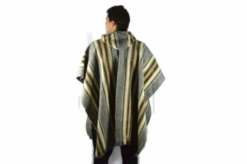 Poncho aus Schurwolle grau