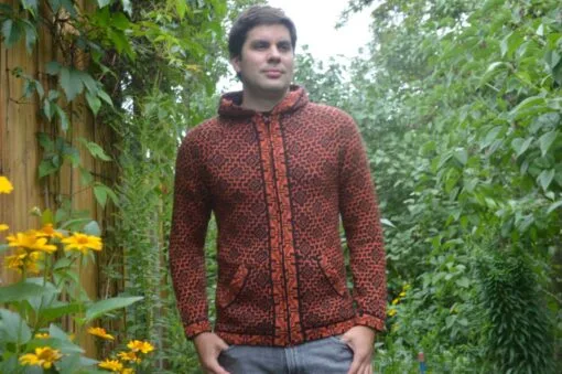 Alpaka Strickjacke Andenkreuz orange
