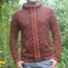 Alpaka Strickjacke Andenkreuz orange