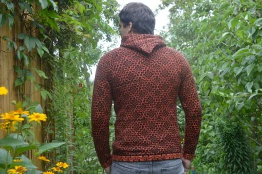 Alpaka Strickjacke Andenkreuz orange