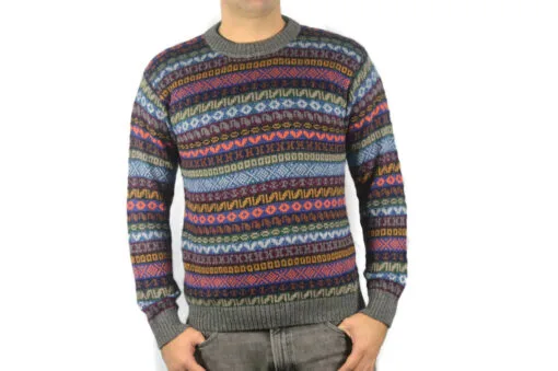 Alpaka Pullover Capac Yupanqui Grau L