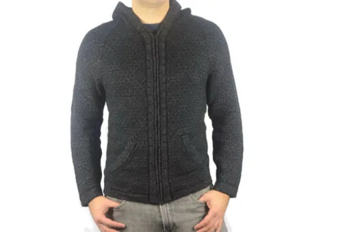 Alpaka Strickjacke Andenkreuz dunkelgrau