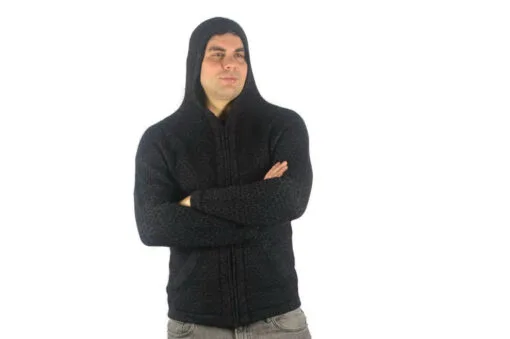 Alpaka Strickjacke Andenkreuz dunkelgrau
