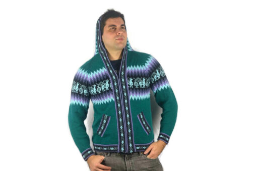 Klassische Strickjacke türkis Modell 1