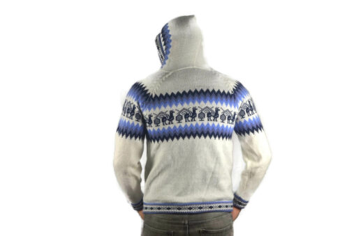 Klassische Alpaka Strickjacke Weiß Modell 2