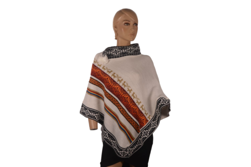 Alpaka Poncho Chakana Beige