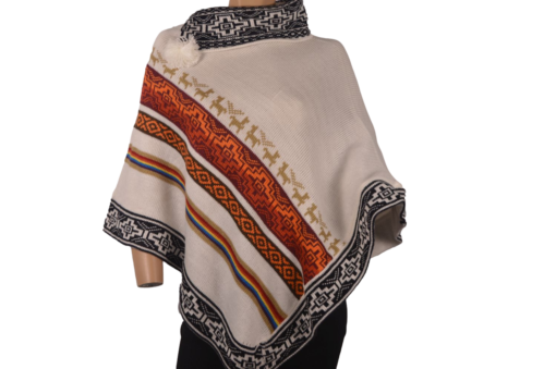 Alpaka Poncho Chakana Beige