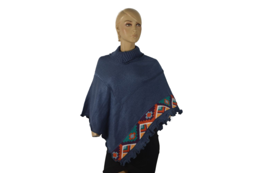 Alpaka Poncho Chaxa blau