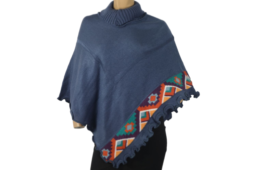 Alpaka Poncho Chaxa blau